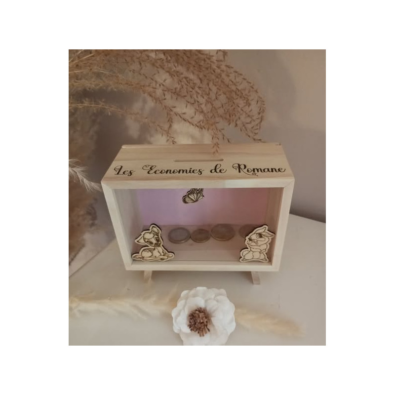 Tirelire en bois personnalisée