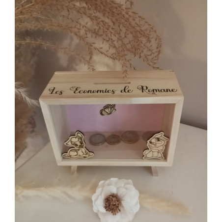 Tirelire en bois personnalisée
