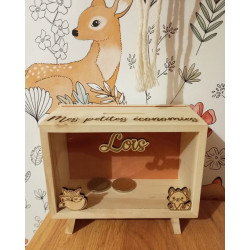 Tirelire en bois personnalisée