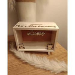 Tirelire en bois personnalisée