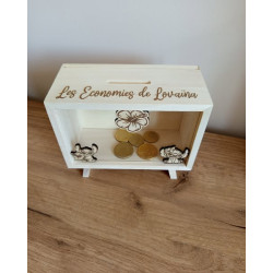 Tirelire en bois personnalisée