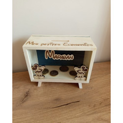 Tirelire en bois personnalisée