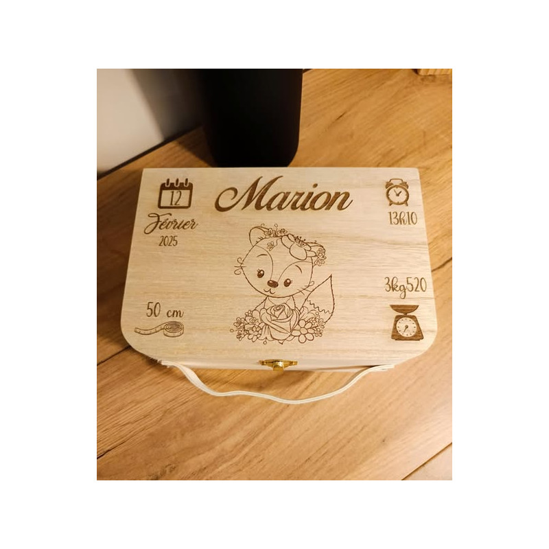 Boîte à souvenirs en bois personnalisée