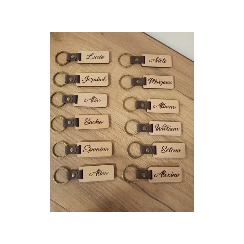 Porte Clé Rectangulaire Cuir