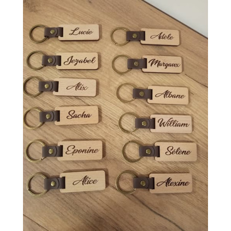 Porte Clé Rectangulaire Cuir