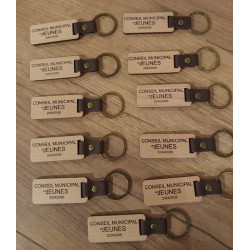 Porte Clé Rectangulaire Cuir