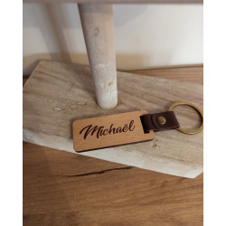 Porte Clé Rectangulaire Cuir