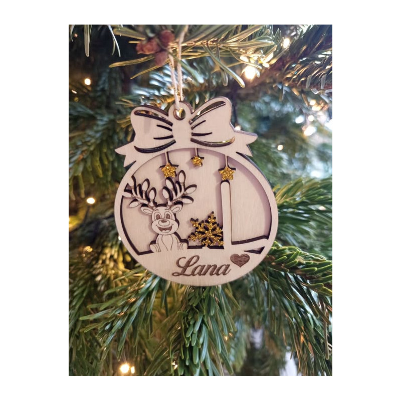 Boule Noël  personnalisée Renne