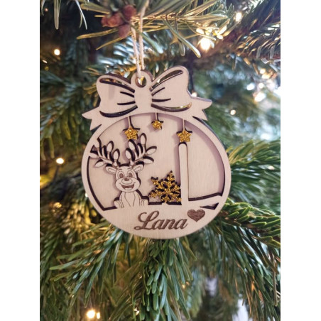 Boule Noël  personnalisée Renne